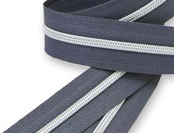 Reissverschluss PREMIUM metallisiert Gr.3 schiefergrau/silber