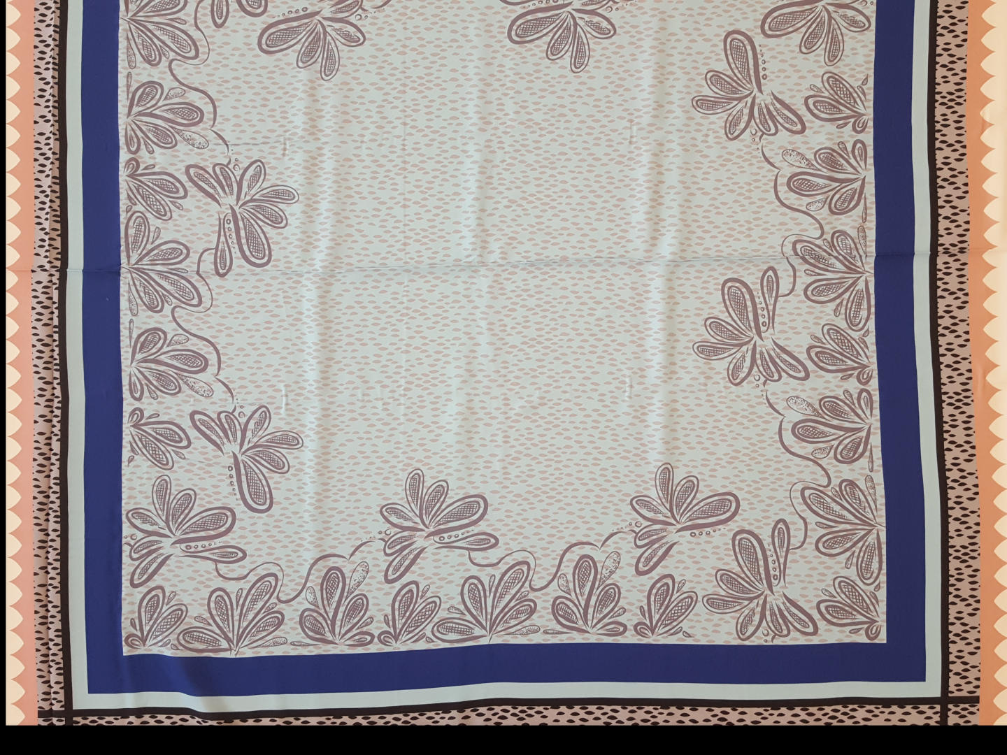 Scarf by Cherry picking Rapport Viskose Webware hellblau-altrosa-royal