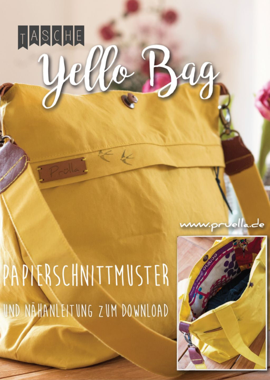 Schultertasche yello bag, Prülla Papierschnittmuster