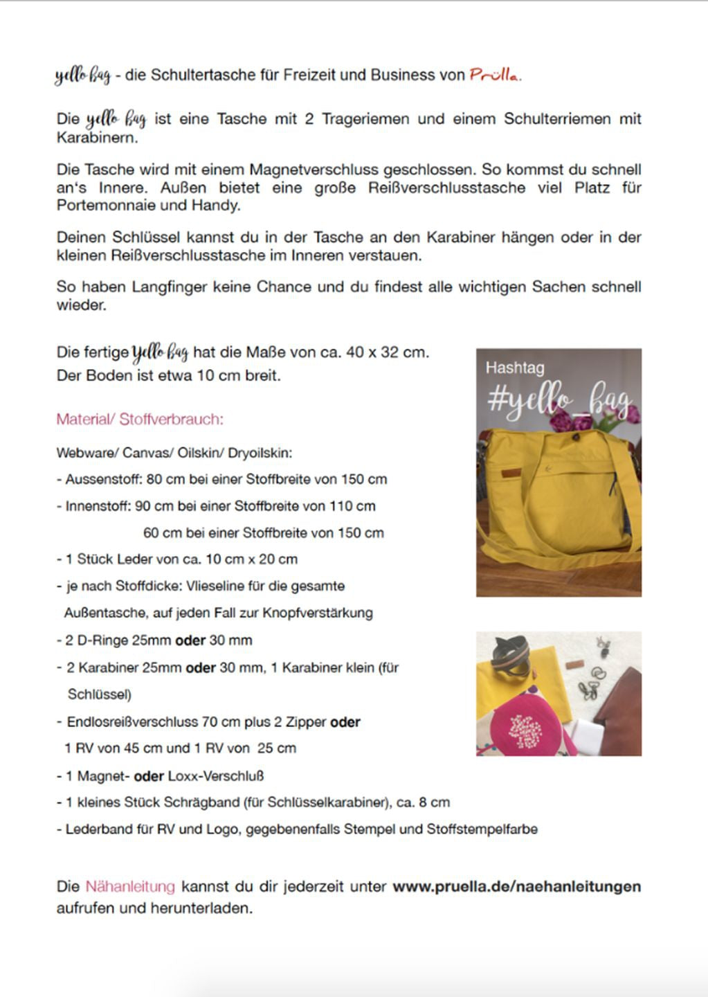 Schultertasche yello bag