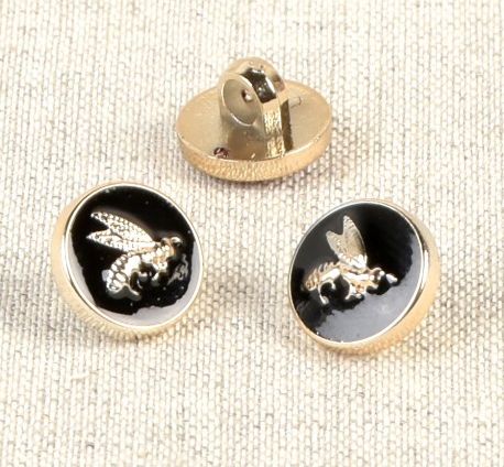 Kunststoffknöpfe Biene 12mm schwarz