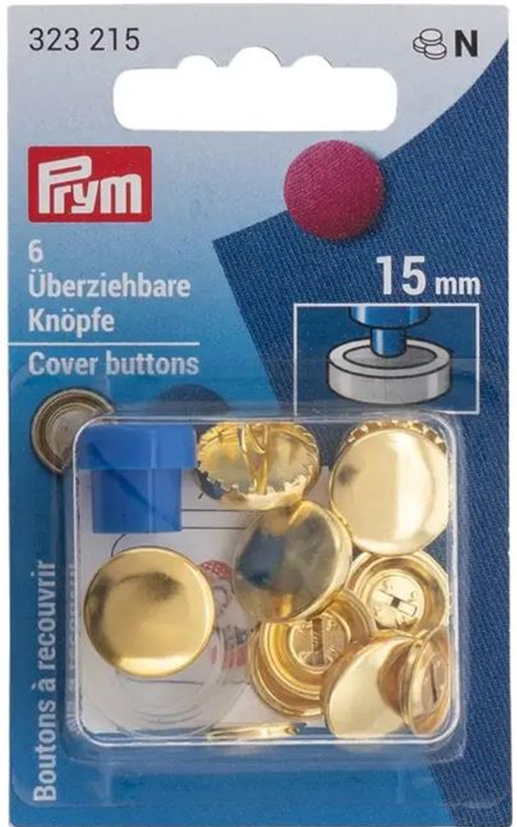 Überziehbare Knöpfe 15mm silberfarbig