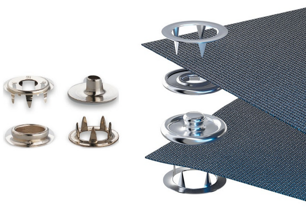 Nähfrei Druckknöpfe Nachfüllpackung "Jersey" 10mm Ring silberfarbig