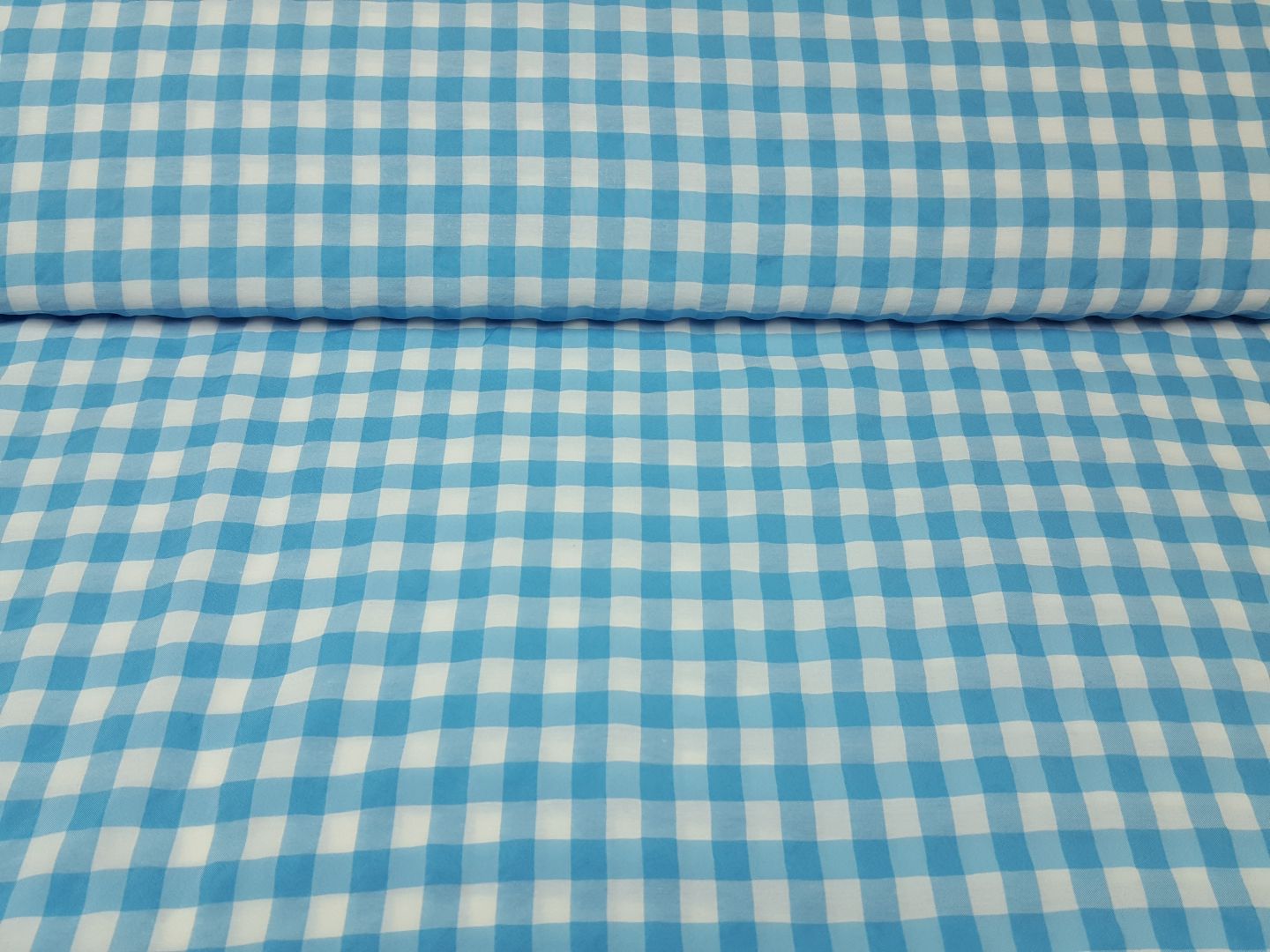 Seersucker hellblau/weiss