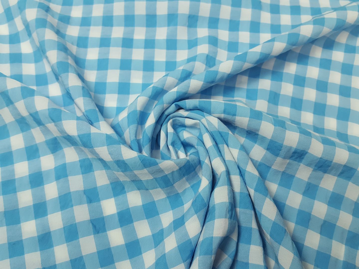 Seersucker hellblau/weiss