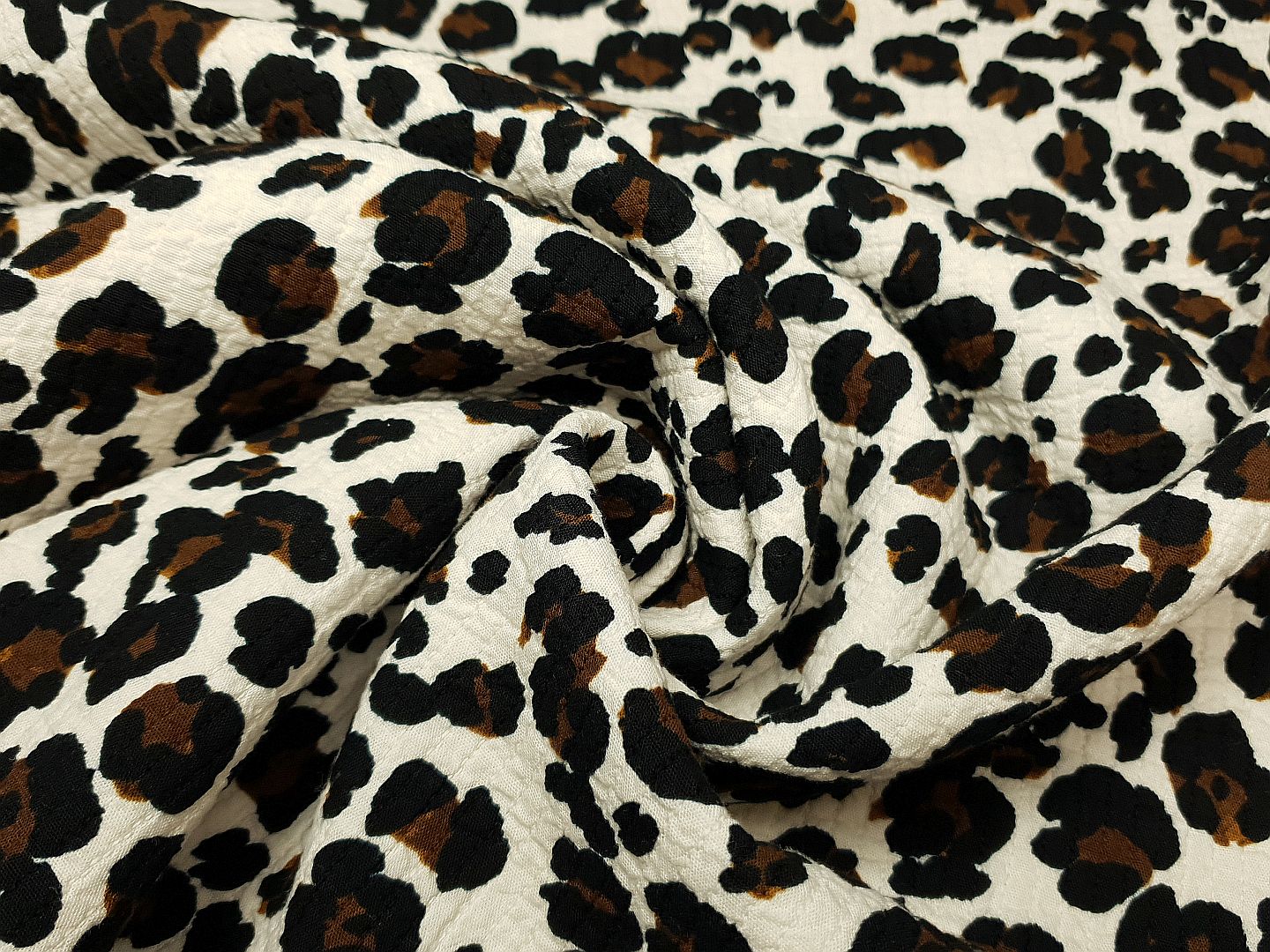 Seersucker Leopard sand/schwarz/braun