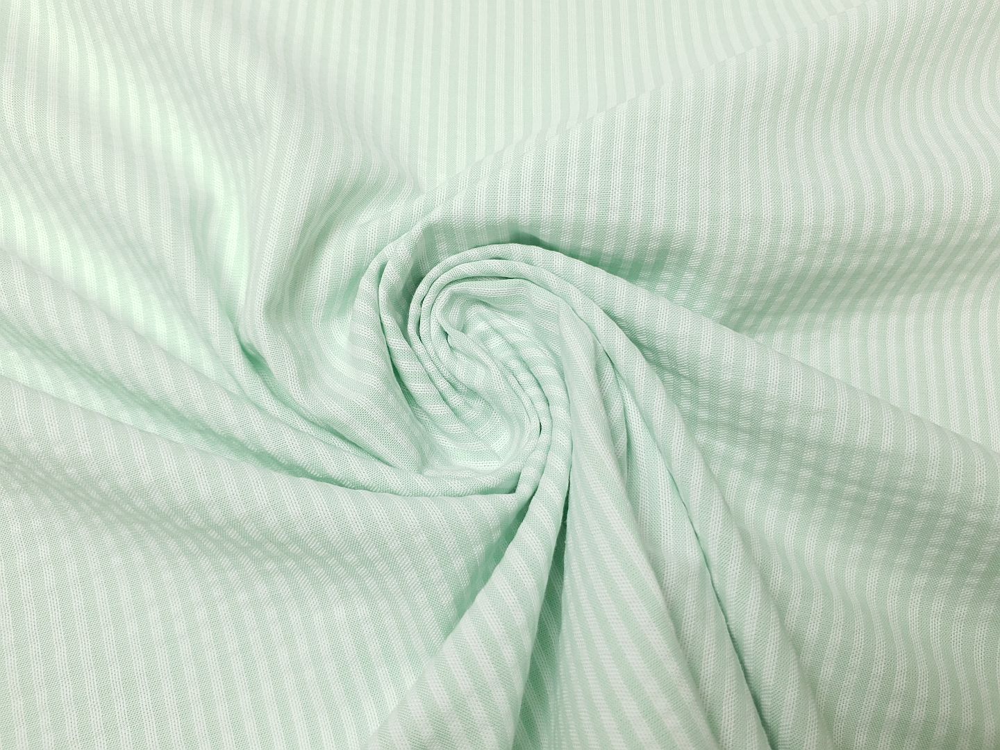Seersucker Stripes minzgrün/weiss