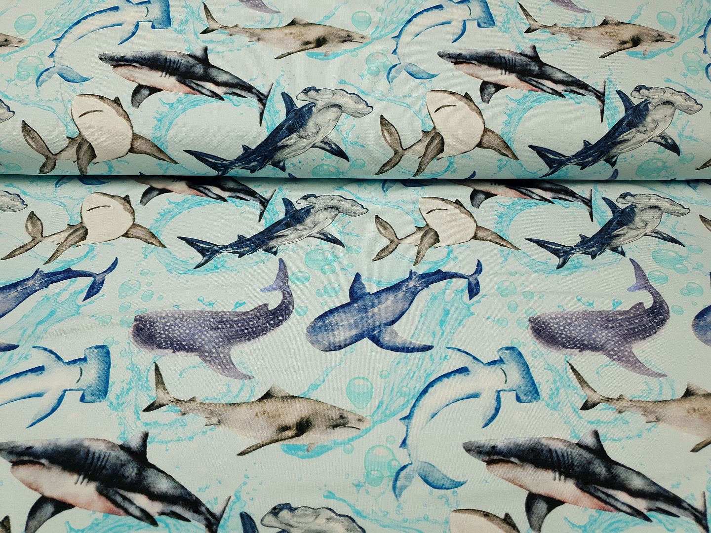 Sharky hellblau/aqua/grau/dunkelblau