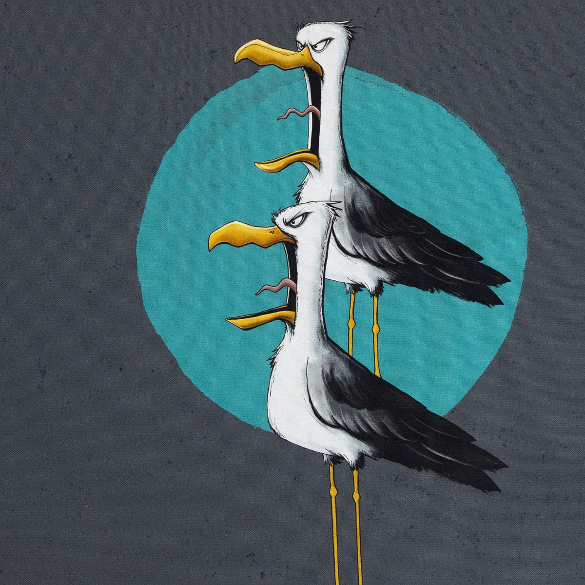 Panel Seagull Ole by Thorsten Berger dunkelgrau/petrol/schwarz/gelb/weiss