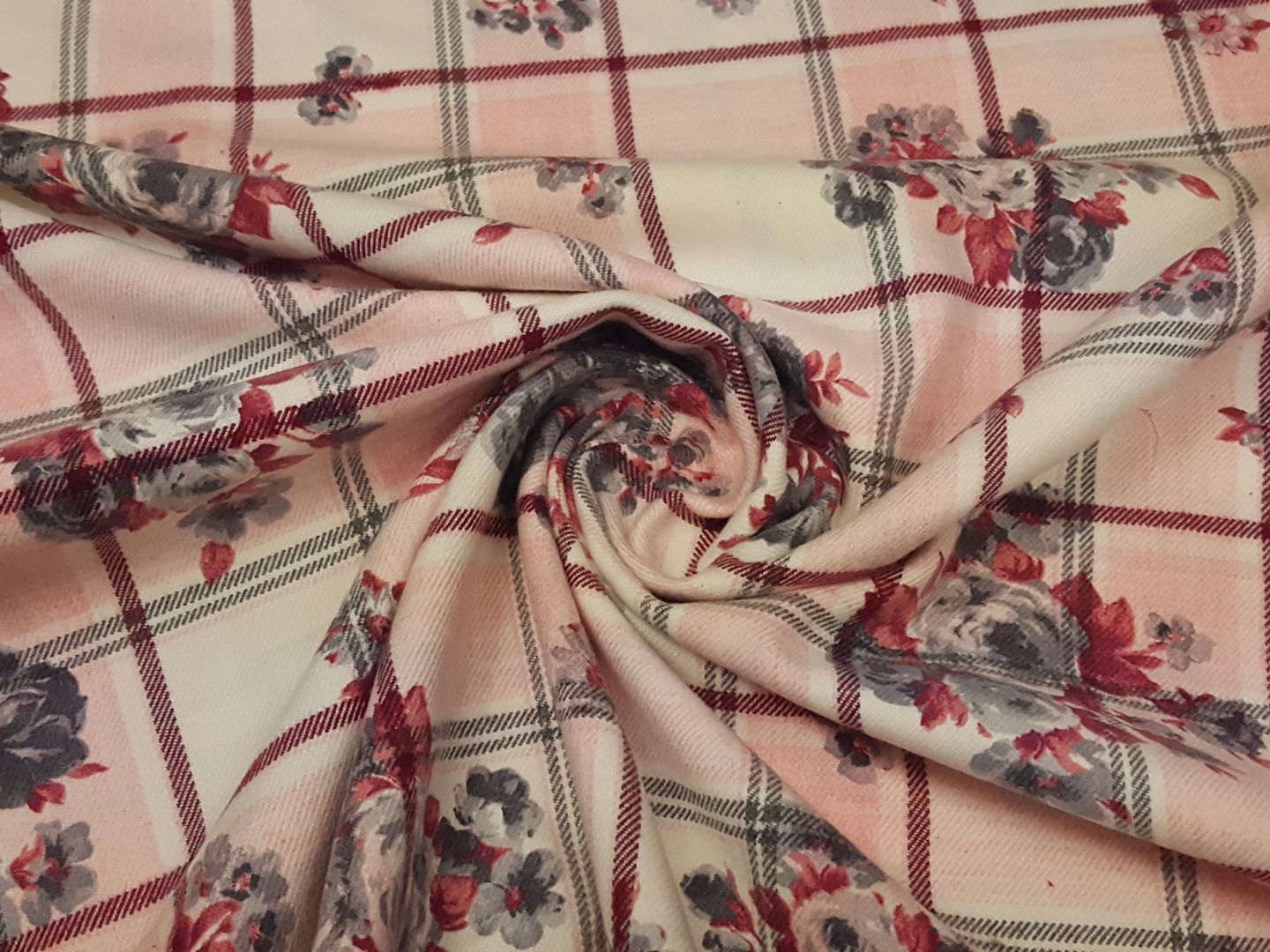 Sissi Flanell creme/bordeaux/hellgrau/helles rosa