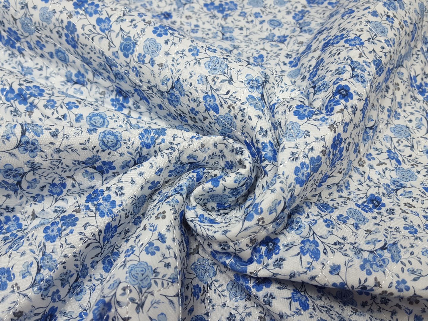 Stepper Small Flowers weiss/royal/hellblau