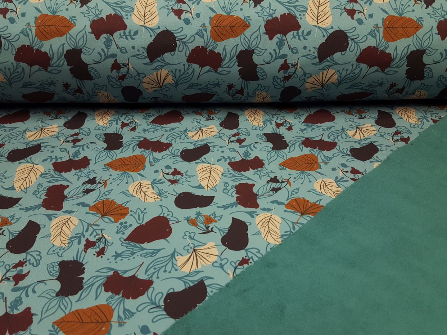 Softshell Leaves dustygrün/braun/beige