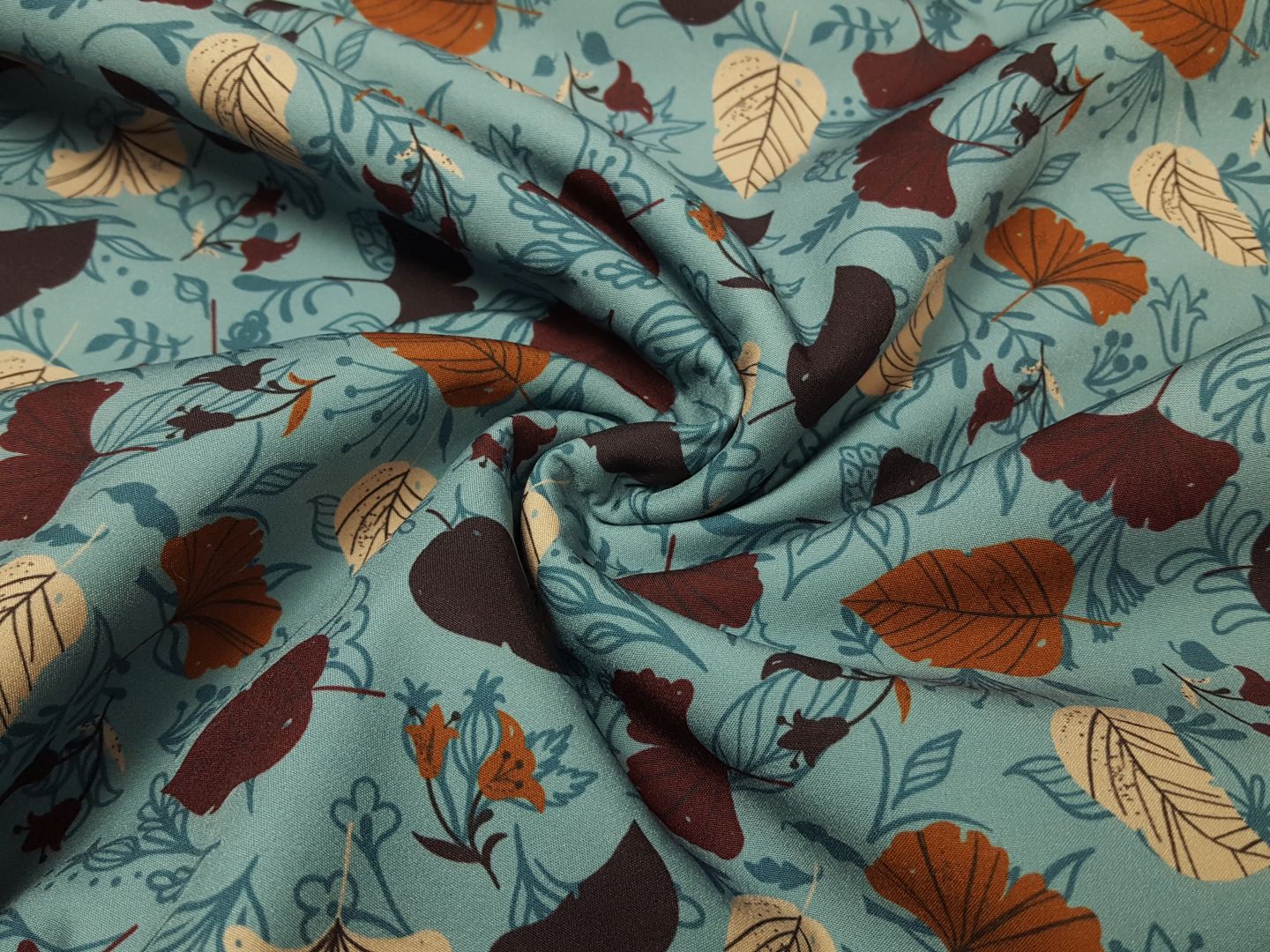 Softshell Leaves dustygrün/braun/beige