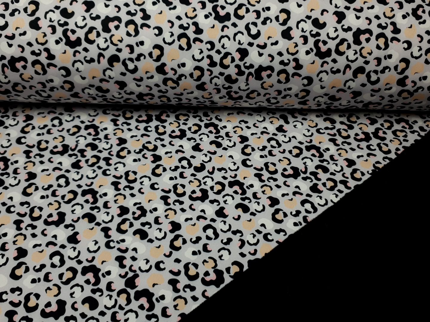 Softshell Leopard hellgrau/rosa/schwarz