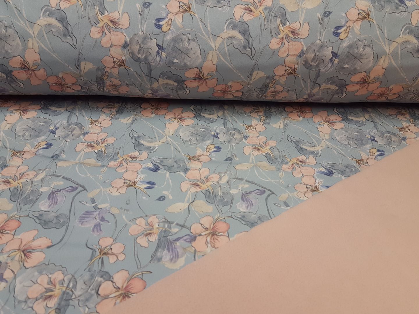 Softshell Painted Flowers dustymint/lachs