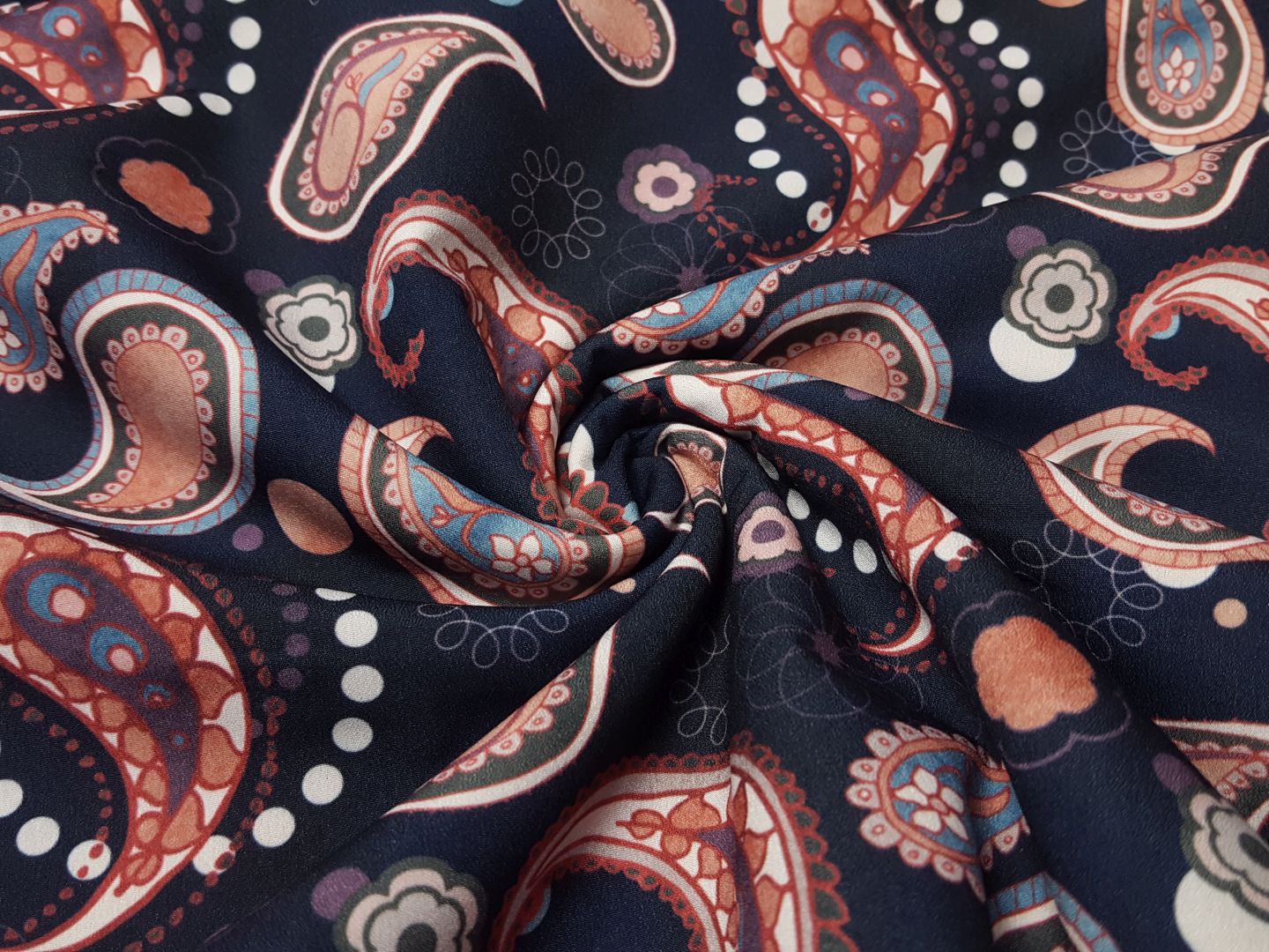Softshell Paisley navy/altrosa/stahlblau