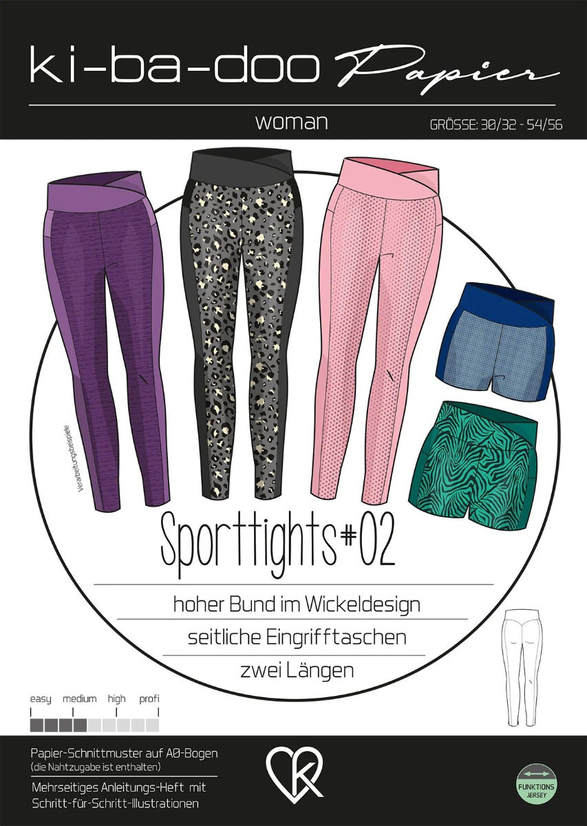 Sporttights #2 Damen, Ki-ba-doo Papierschnittmuster