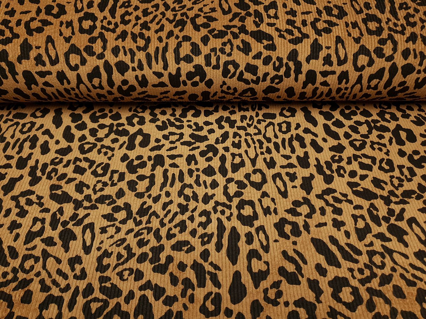 Stretch Cord Leopard rehbraun/dunkelbraun