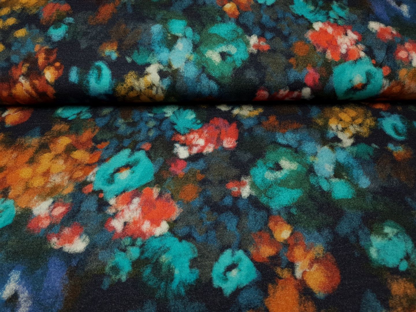 Strick Stella blau/orange/rot