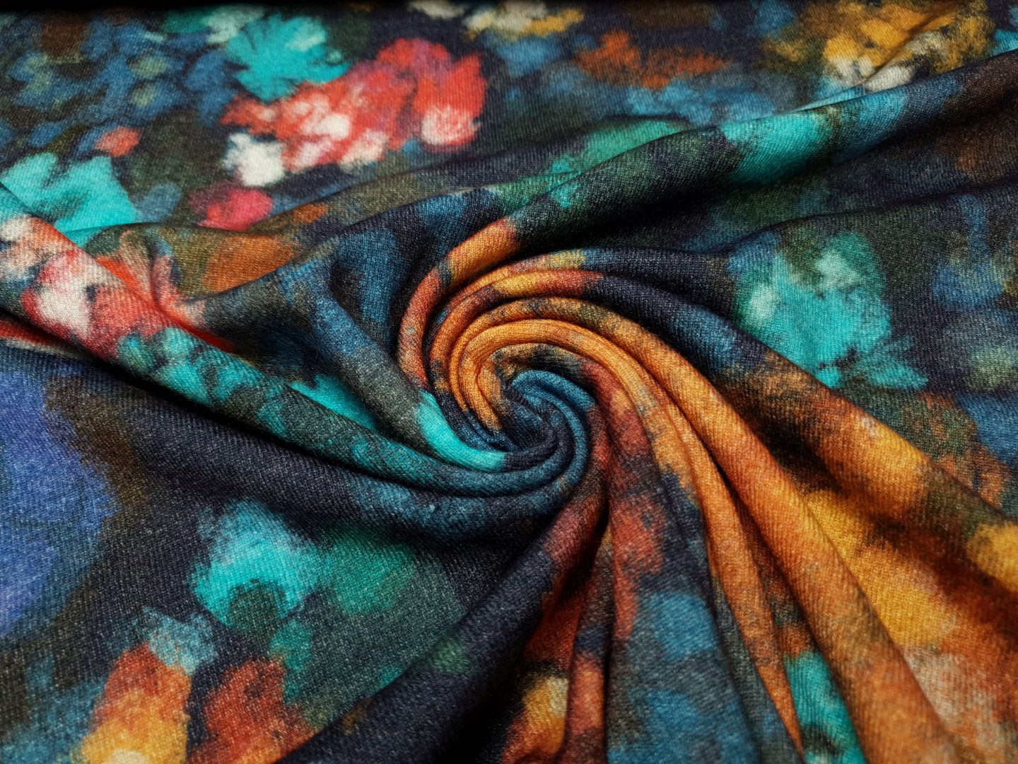 Strick Stella blau/orange/rot