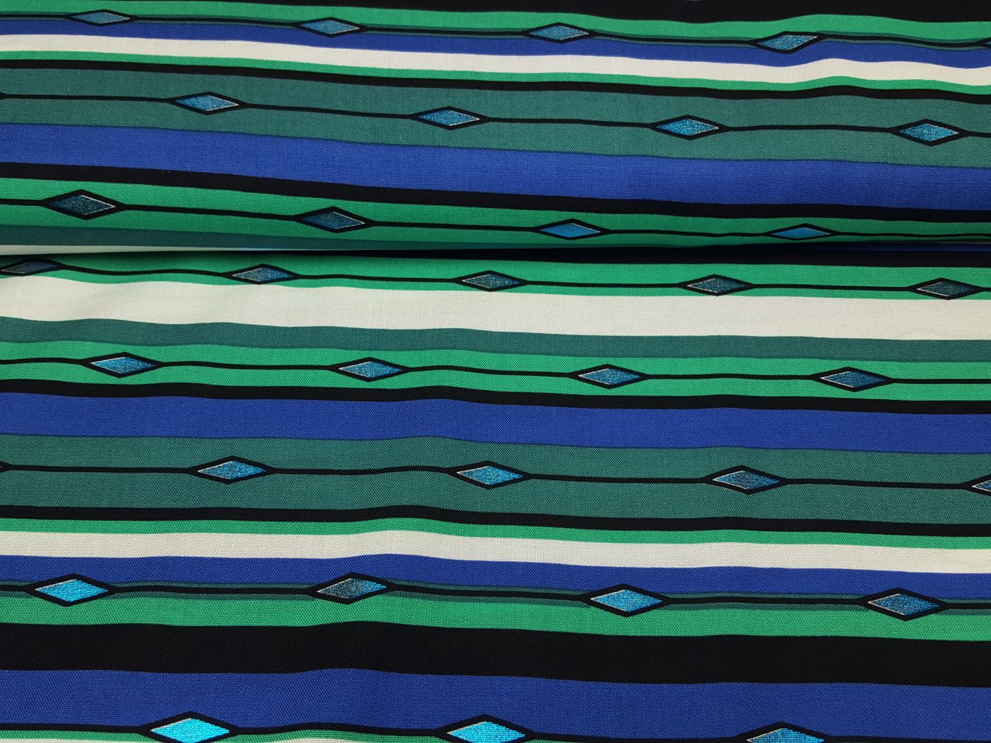 Stripe emerald/königsblau