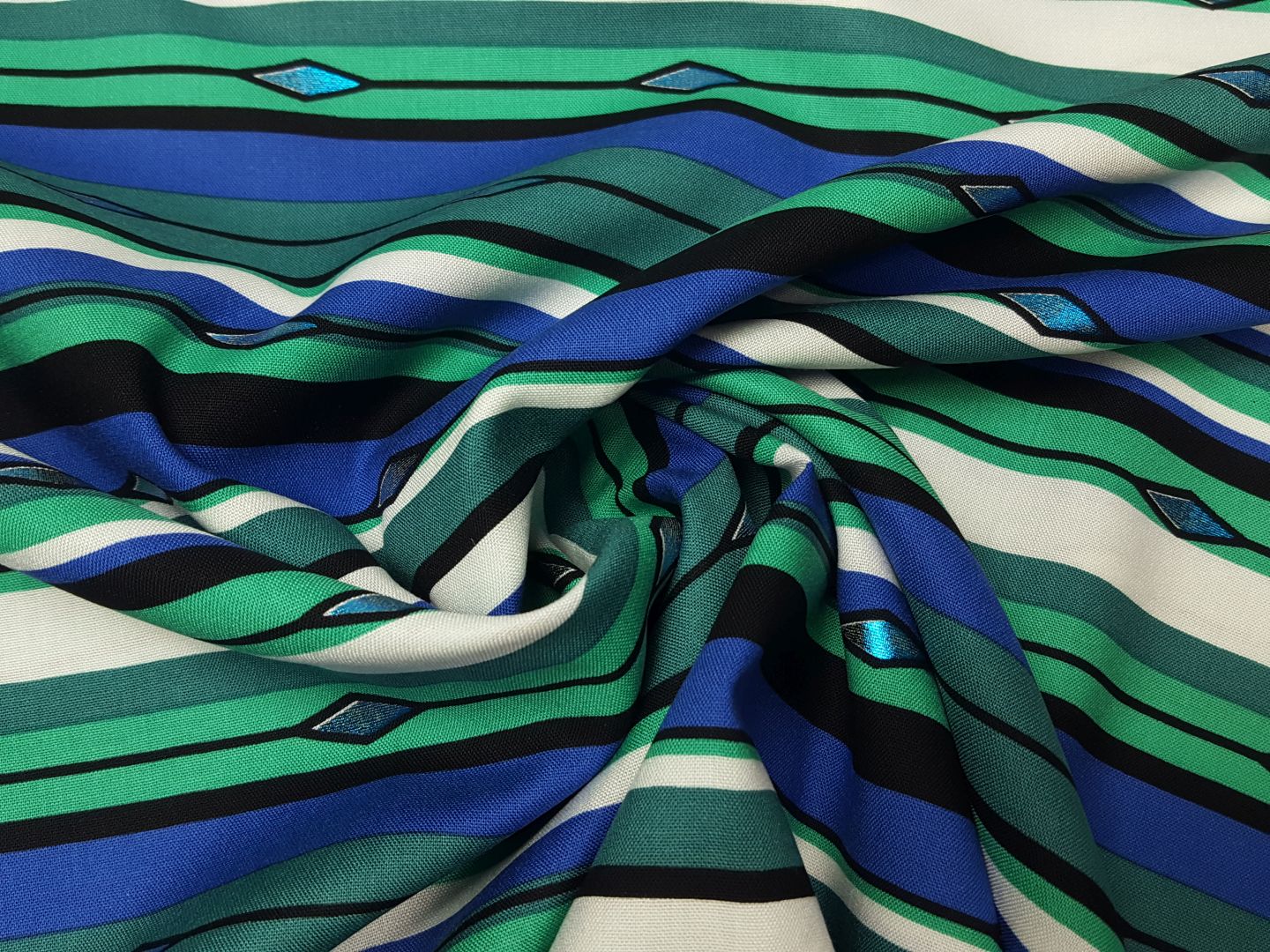 Stripe emerald/königsblau