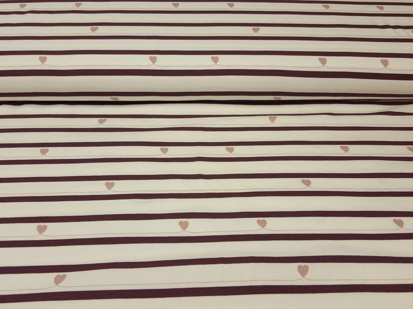 Stripes and Hearts offwhite/mauve/altrosa