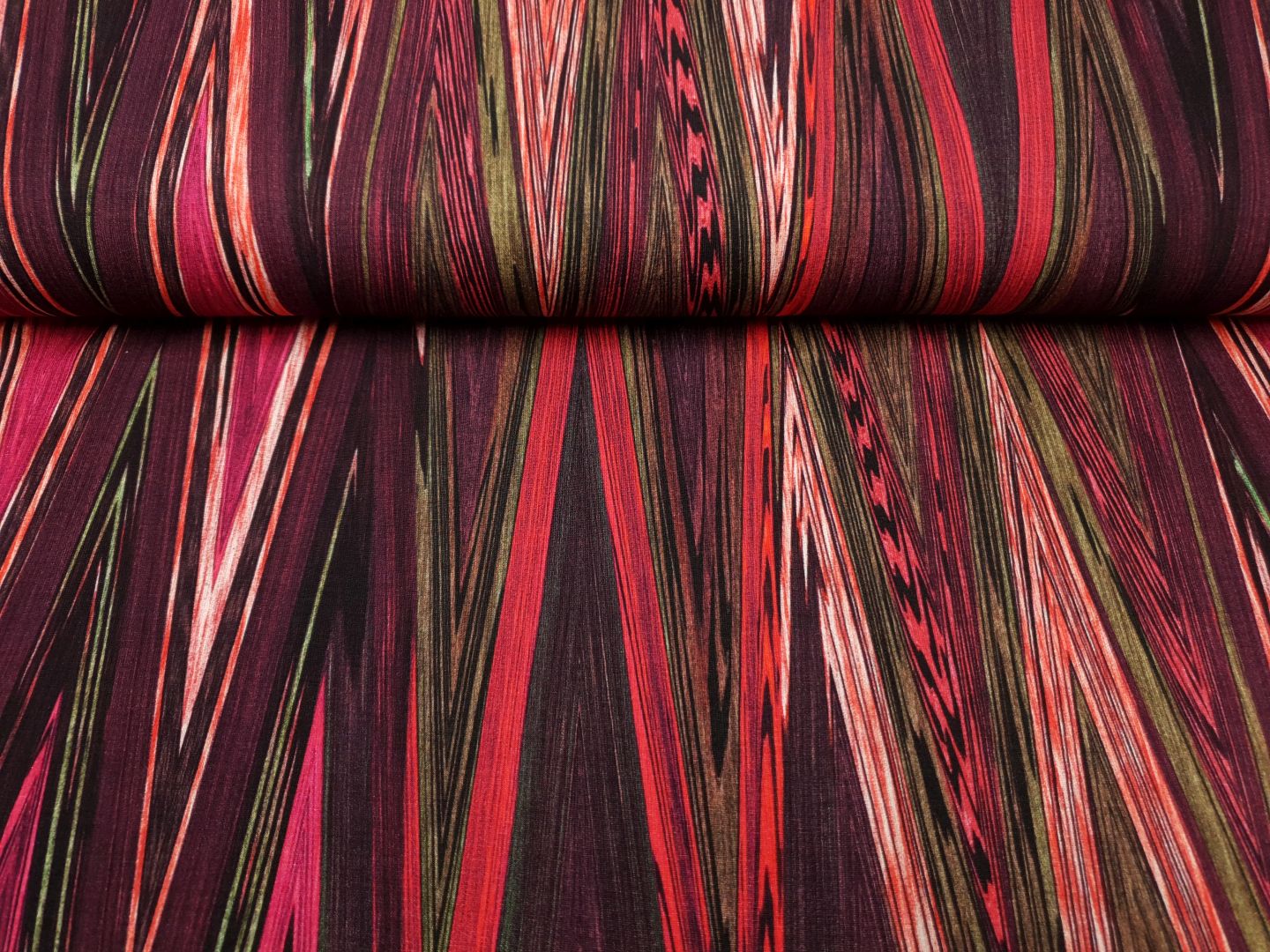 Stripes bordeaux/weinrot/khaki