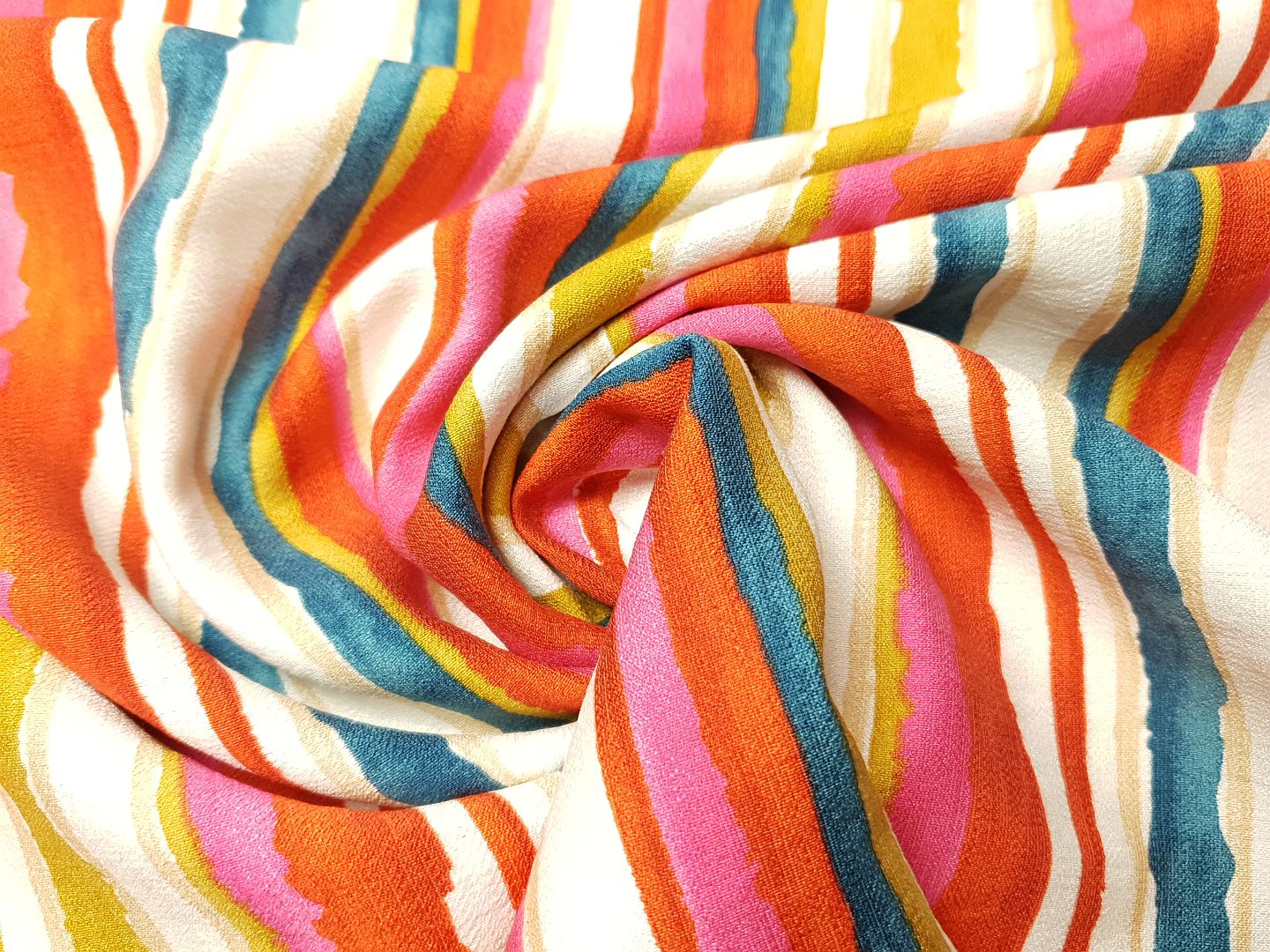 Stripes ecru/petrol/senfgelb/pink