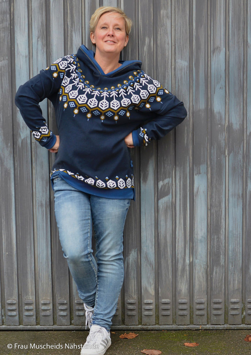 Einzelstück Icelandic Sweater by käselotti nachtblau/ecru/khaki