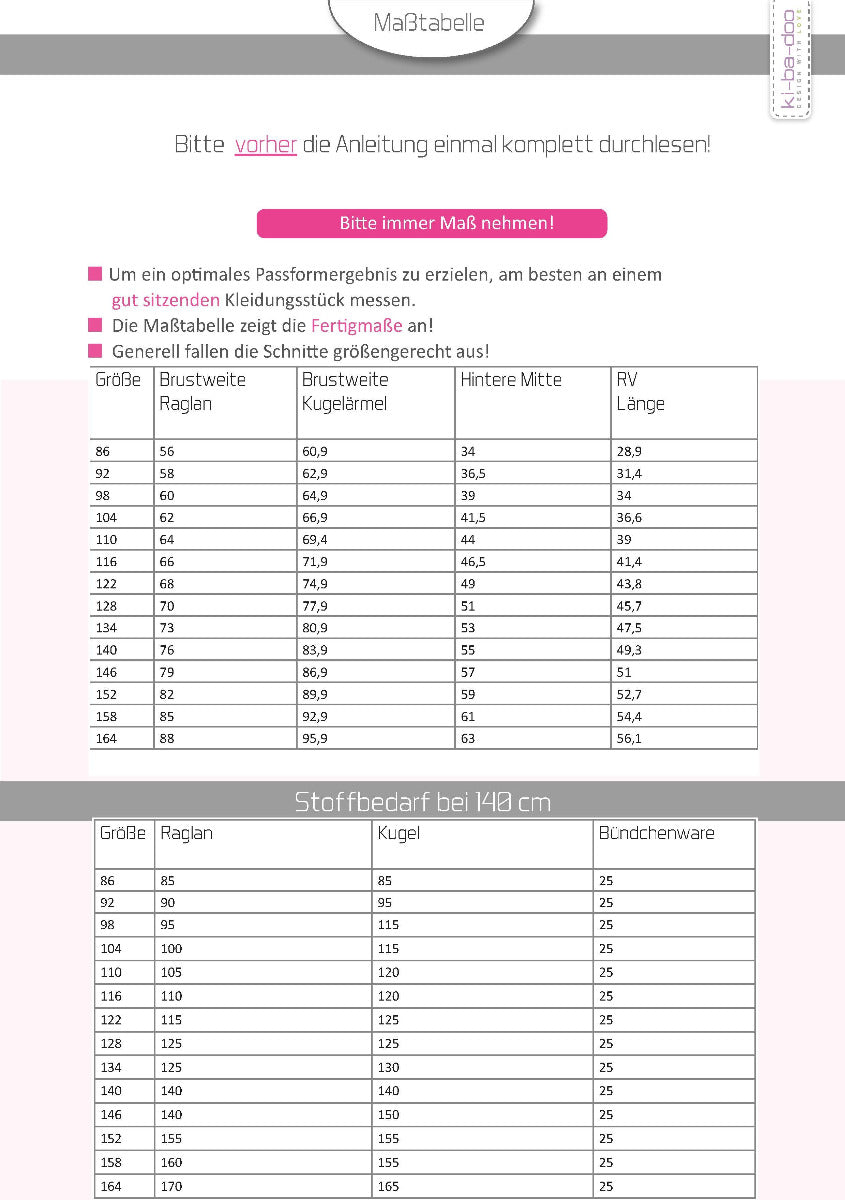 Sweatjacke Mix&Match, Kinder, Ki-ba-doo Papierschnittmuster