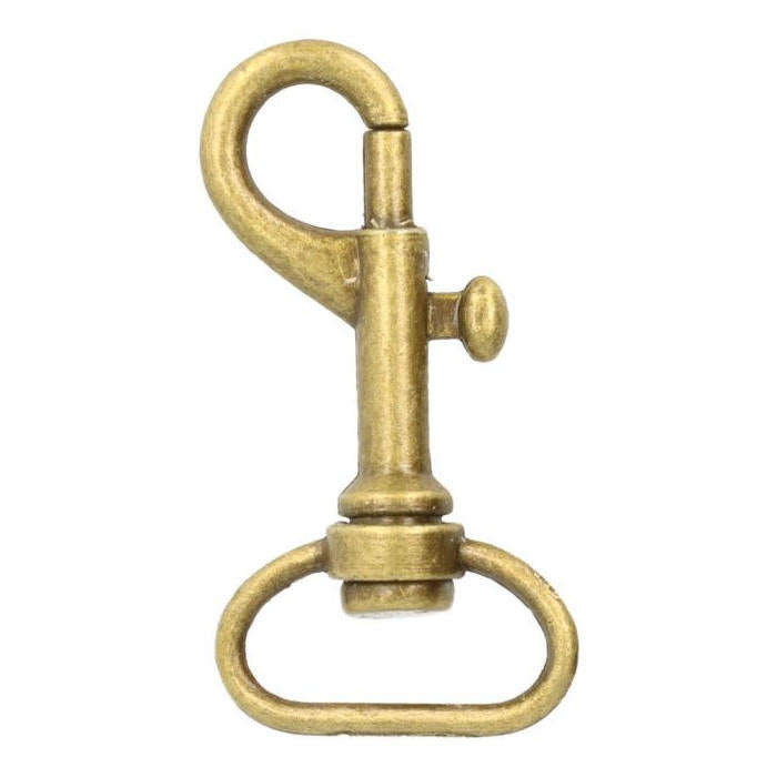 Taschen Karabinerhaken für 20mm Gurtband, messing