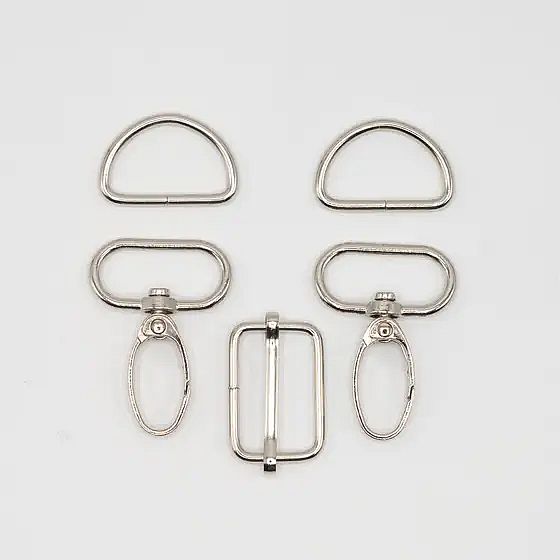 Taschenzubehör-Set 25mm silber