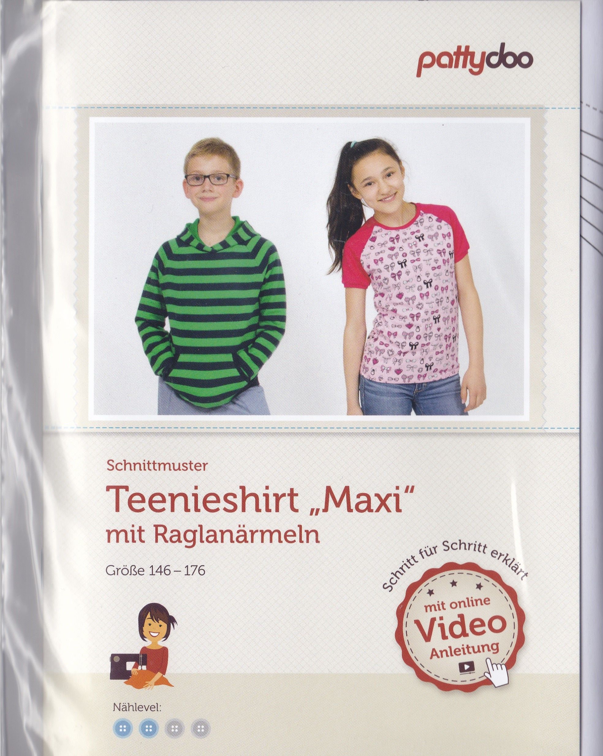 Teenieshirt mit Raglanärmeln Maxi, Schnittmuster