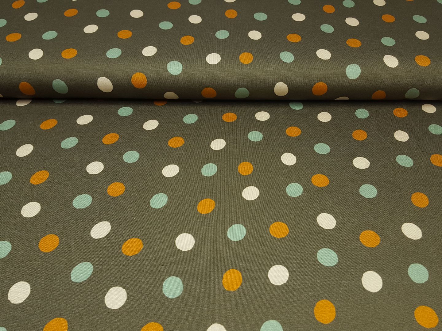 Tri-Color-Dots khaki/mint/creme