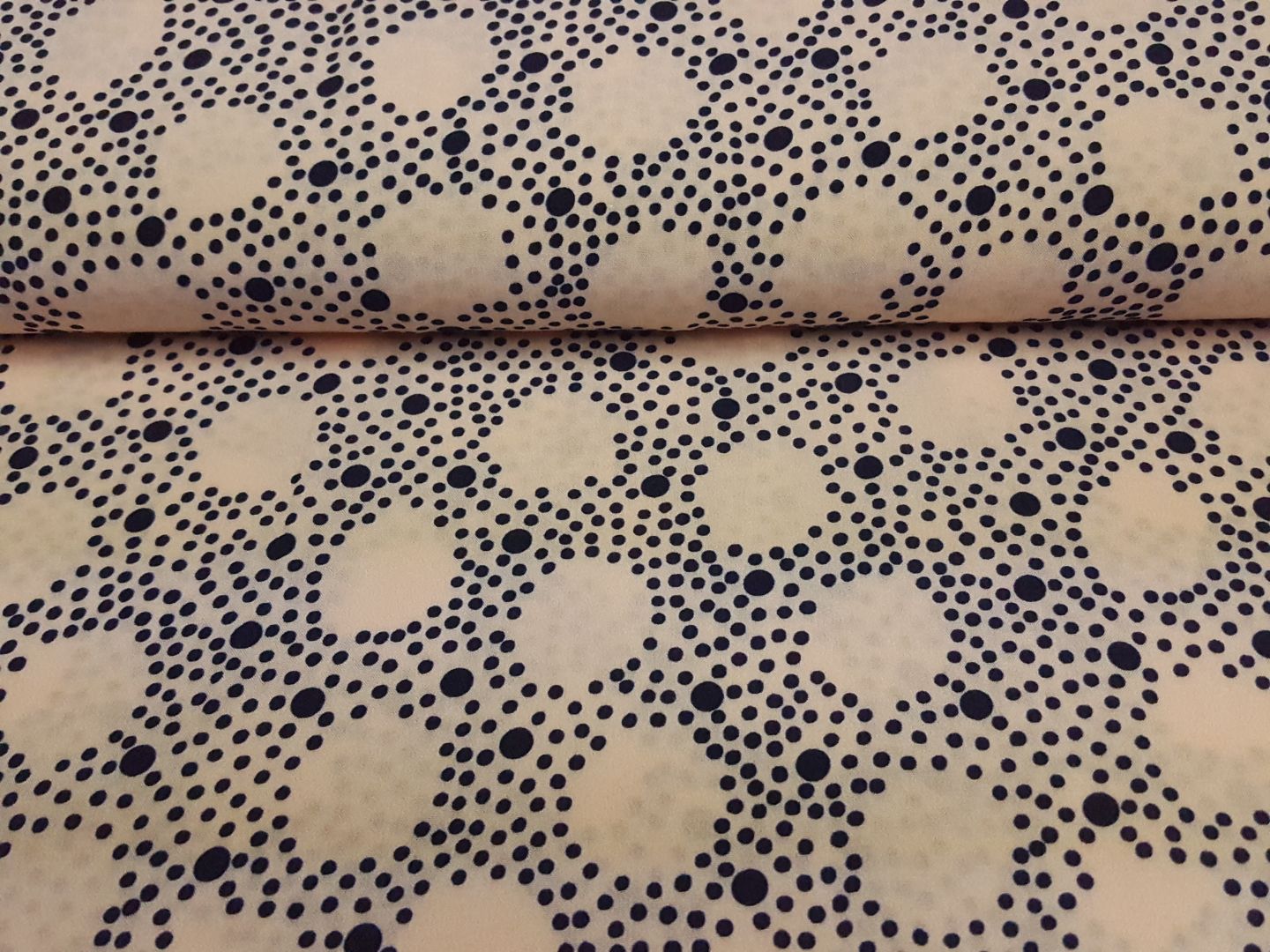 Viskose Webware Doties, lachsrosa/marine