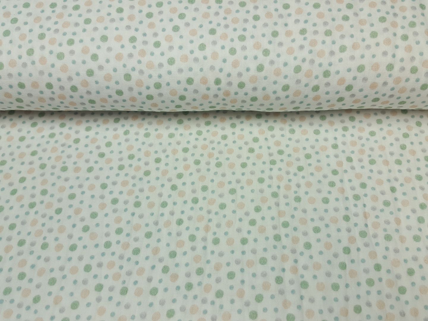 Muslin Water Dots offwhite/ecru/mint