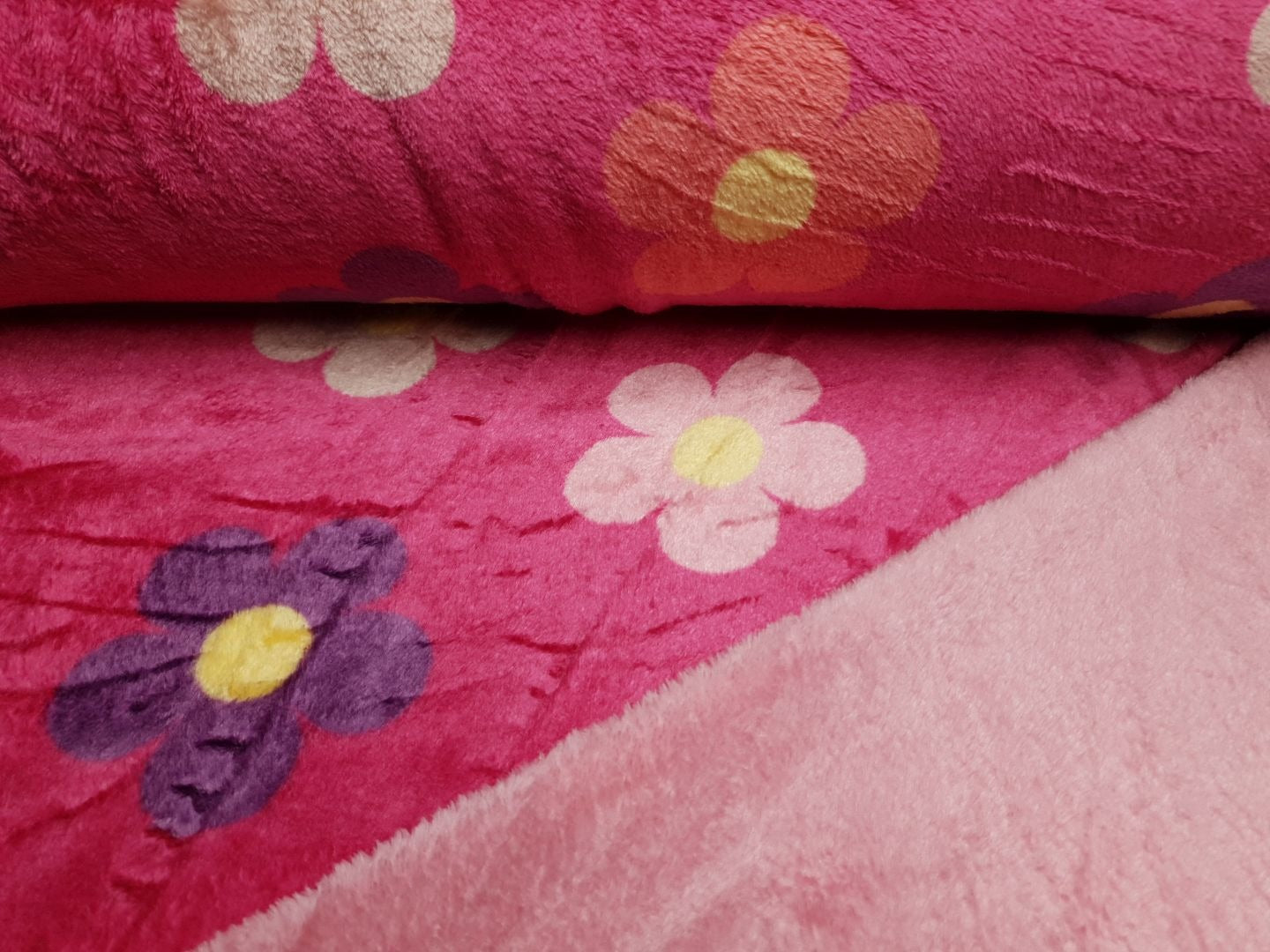 Wellnessfleece Flowers pink/bunt