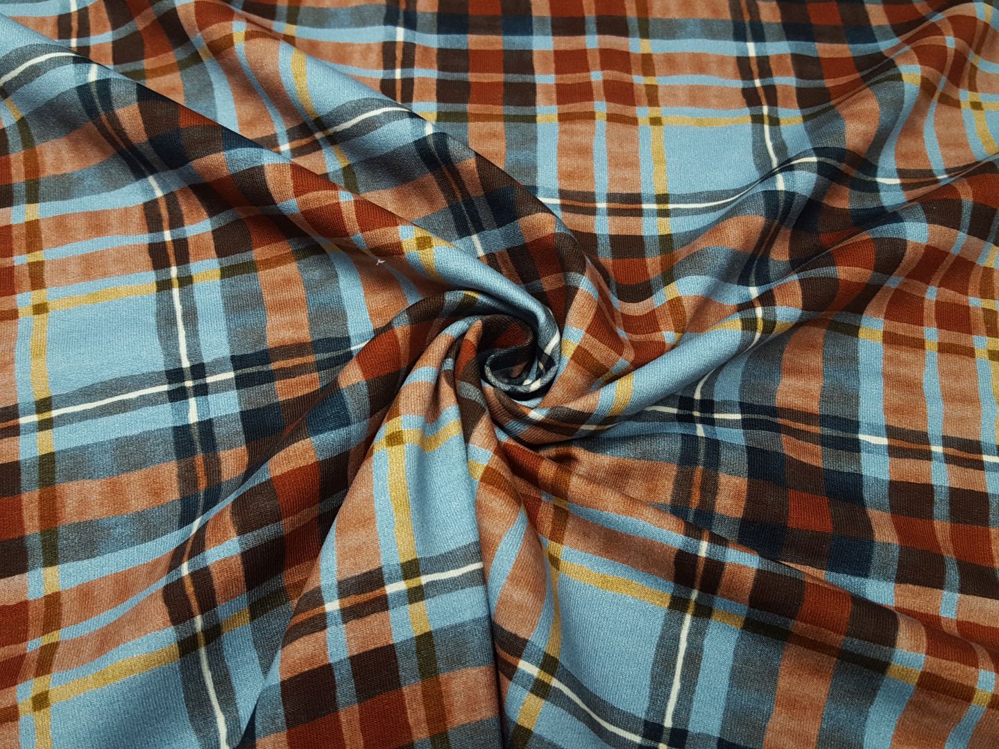 Einzelstück White Plaid rost/dusty blue/ocker