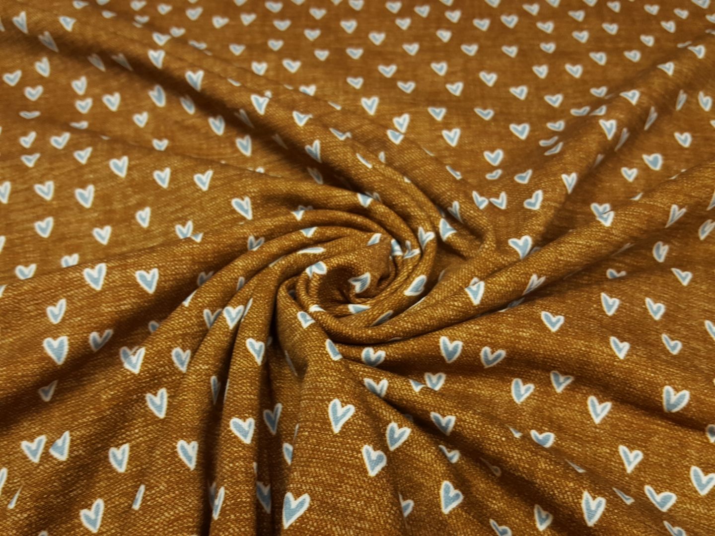 Wood Hearts ocker melange/hellblau