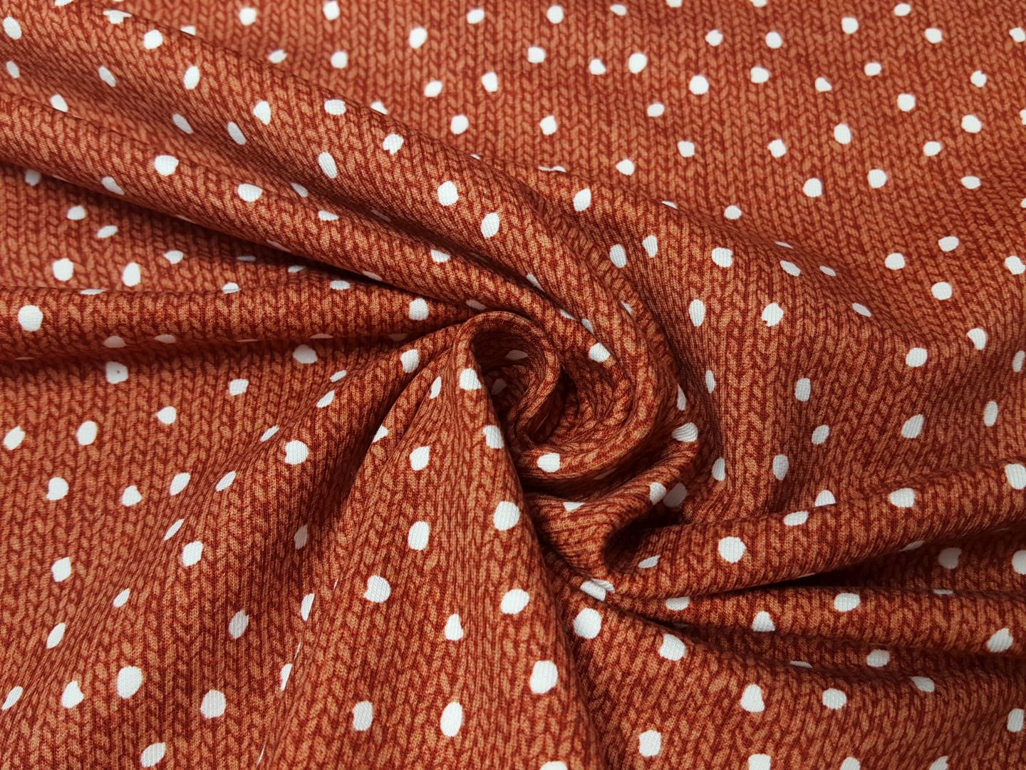 Wood Knit rostrot/weiss