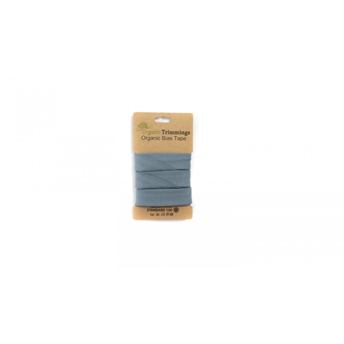 Bio-Baumwolljersey Schrägband rauchblau