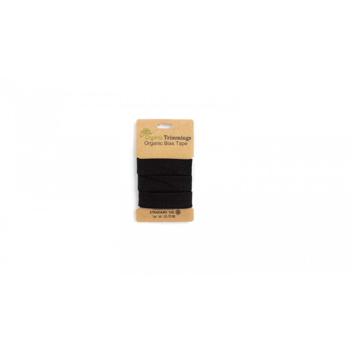 Bio-Baumwolljersey Schrägband schwarz