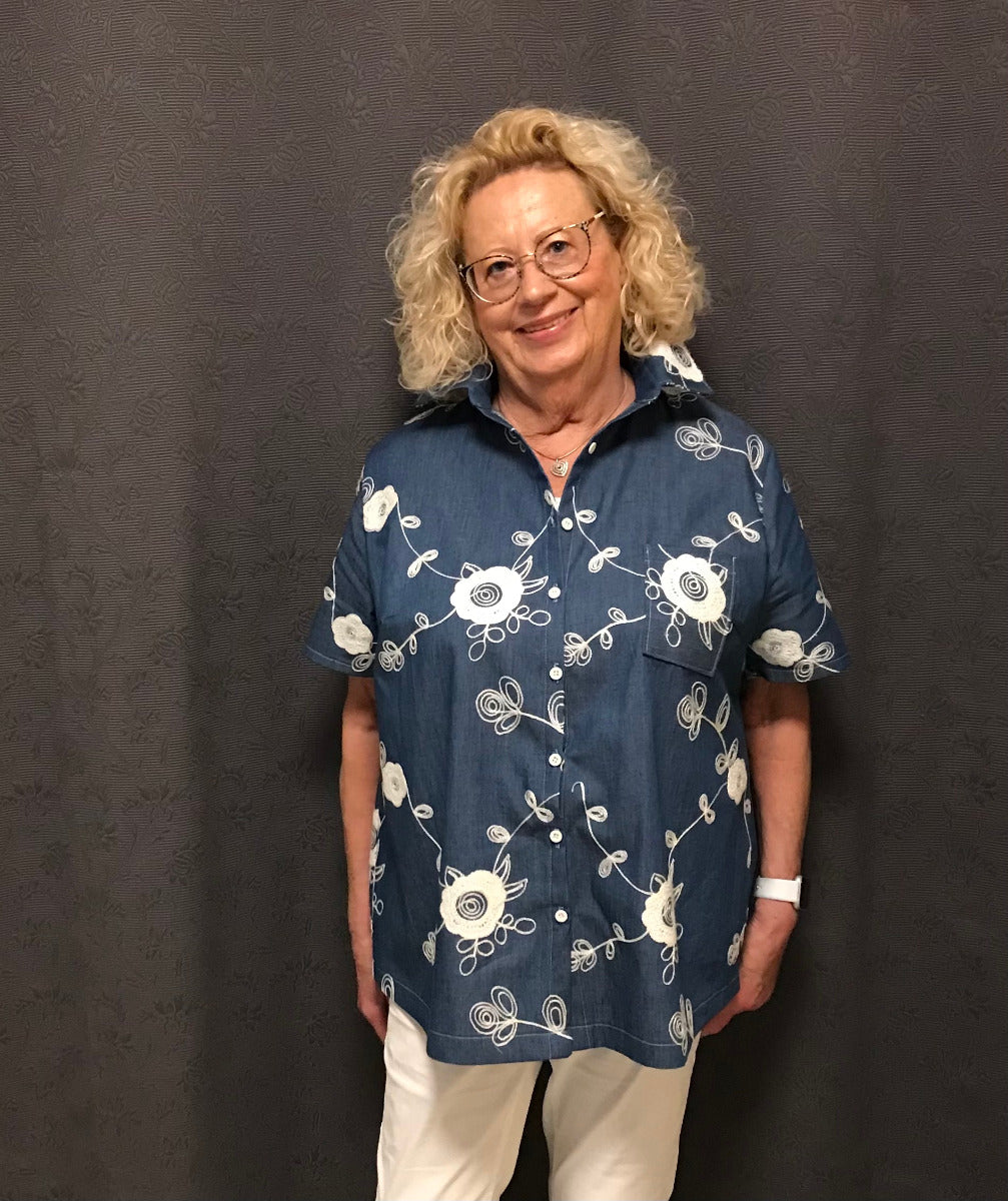 Papierschnittmuster Hemdbluse Damen von Fadenkäfer