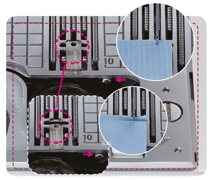 Juki HZL-DX 3 Stichplattenverkleinerung
