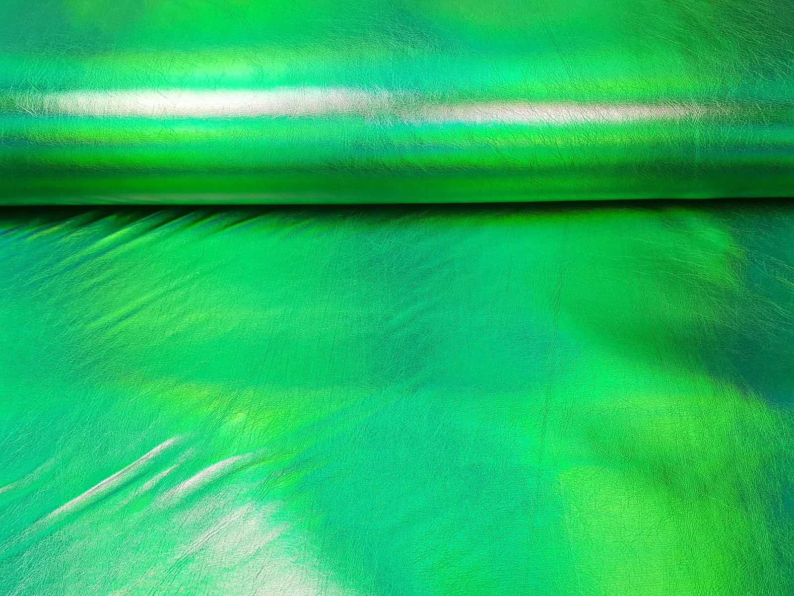Kunstleder Holografic grün