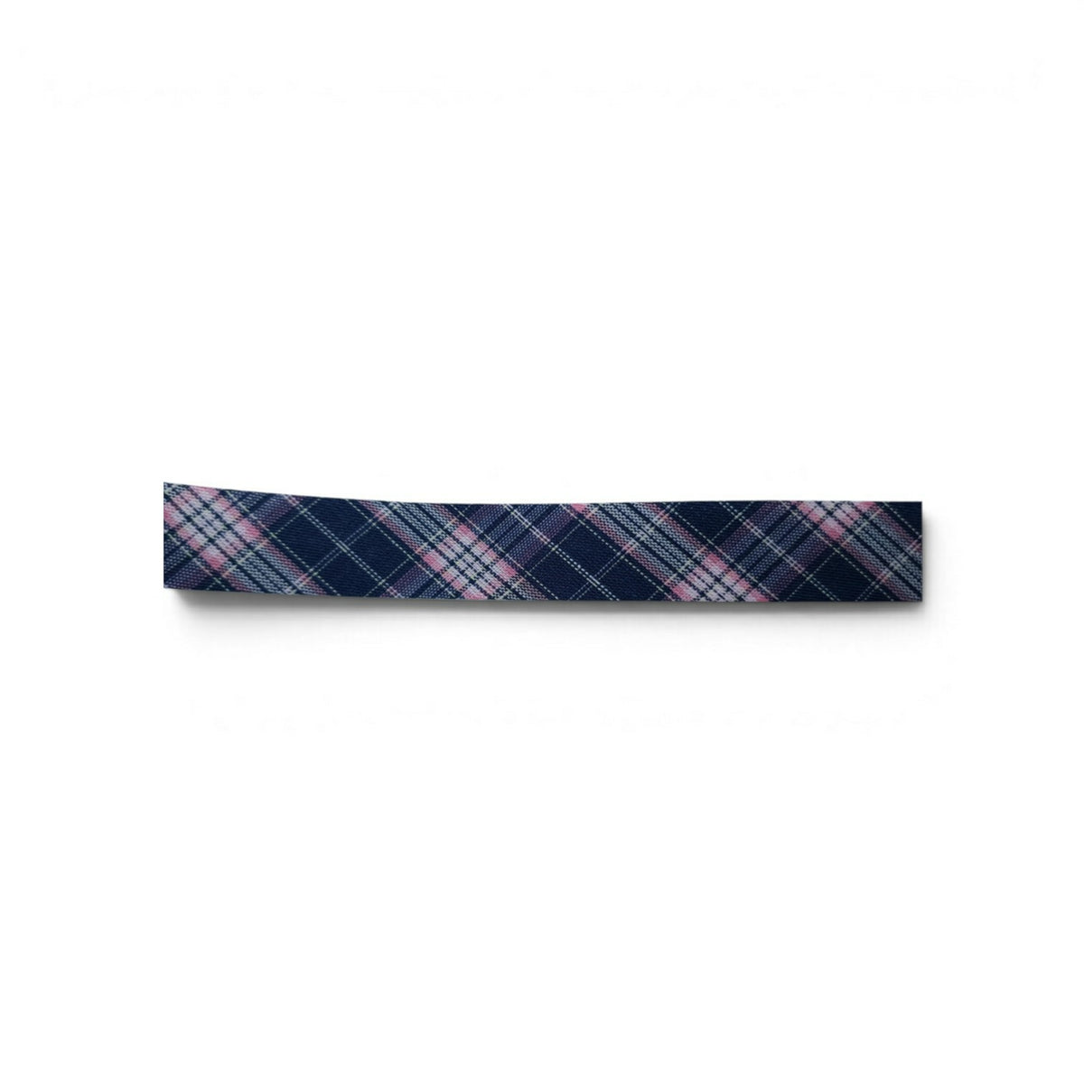 Schottenschrägband navy/pink/weiss