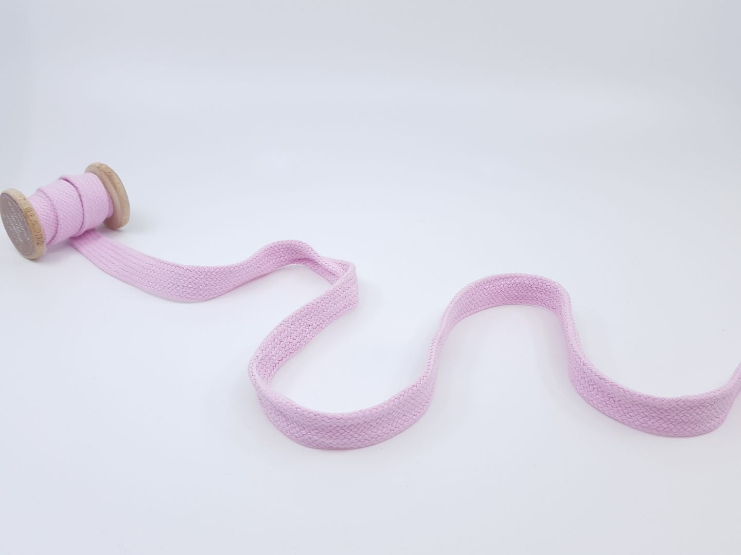 15mm Baumwollkordel flach-geflochten rosa