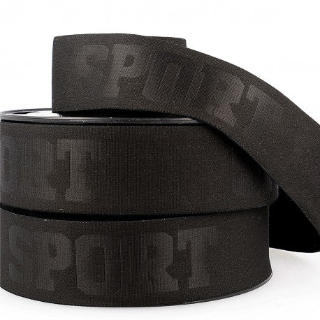 Elastisches Gummiband 40mm Sport schwarz