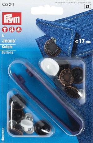 Nähfrei Jeansknöpfe 17mm altkupfer Lorbeerkranz